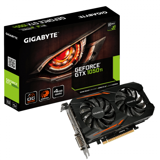 Graphic Card GIGABYTE GeForce GTX 1050 Ti OC 4G GV-N105TOC-4GD, GDDR5, 128 bit, DVI-D, DisplayPort, HDMI