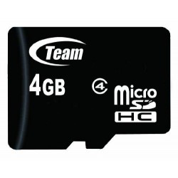 Карта памет TEAM micro SDHC, 4GB, Class 4 с SD адаптер
