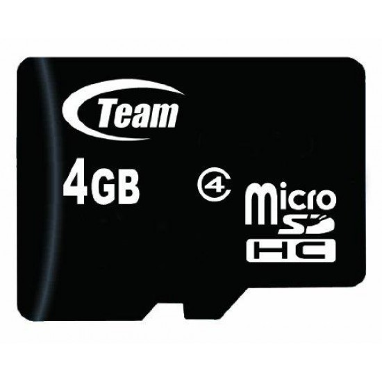 Memory card TEAM micro SDHC, 4GB, Class 4 with SD Adapter