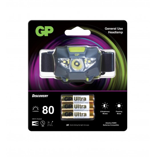 Headlamp / Lantern with light GP BATTERIES CH32 Entry level with 3 batteries AAA 80 lumens