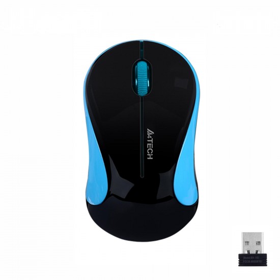 Wireless optical Mouse A4tech G3-270N-5 V-Track, USB, Black/Blue