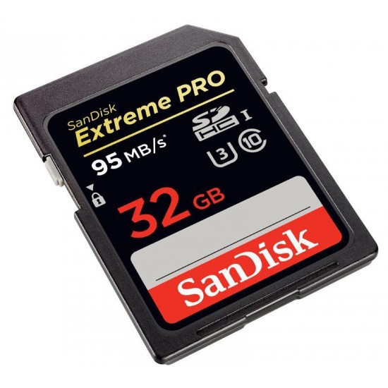 Memory card SANDISK Extreme PRO&reg; SDHC,32GB, Class 10, U3, 95 Mb/s