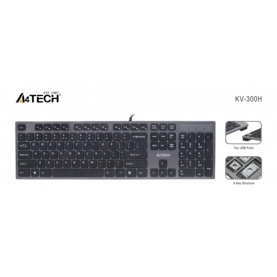 Клавиатура A4tech KV-300H, 2 х USB порт Keyboard A4tech KV-300H, 2 х USB port