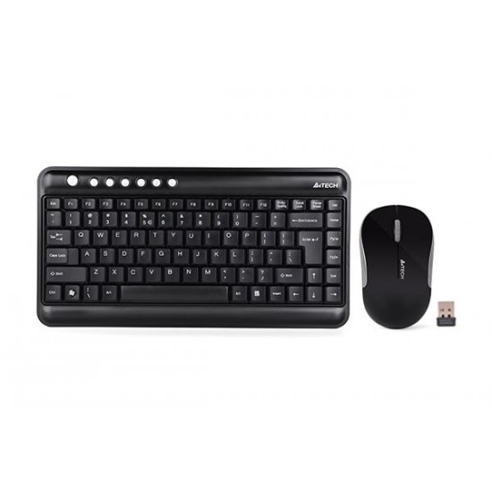Wireless mini Keyboard Set A4tech 3300N, Black