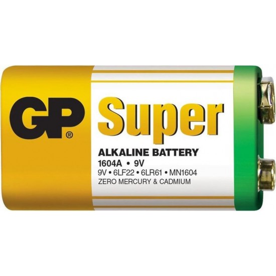 GP Alkaline battery 6LF22 SUPER 9V 1 pc shrink