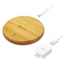 Безжично зарядно устройство j5create JUPW1101W, Дървено, 10W