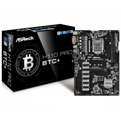 Дънна платка ASROCK H110 PRO BTC+, Socket 1151, ATX, DDR4