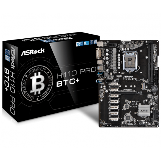 Motherboard ASROCK H110 PRO BTC+, Socket 1151, ATX, DDR4