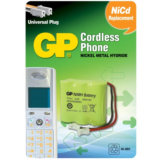 Battery for cordless phone 3* 1/2АAA 3.6V NiMH 300mAh GPT314 GP