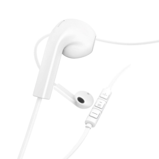 Hama "Advance&rdquo; headphones, earbuds, microphone, flat ribbon cable, white