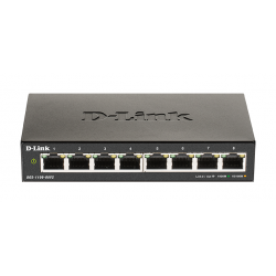 Суич D-Link DGS-1100-08V2, 8 портов 10/100/1000 Gigabit Smart Switch, управляем,