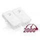 Powerline адаптер ZYXEL PLA5456, Pass-Thru 2-портов гигабитов, гнездо за ел. уреди, Комплект