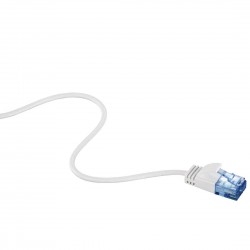 Мрежов кабел HAMA Slim-Flexible, CAT-6, UTP, RJ-45 - RJ-45, 1.5м, Бял