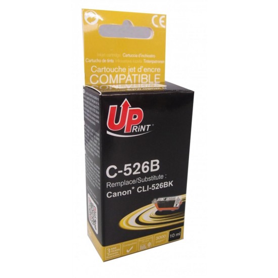 Мастилница UPRINT CLI526 CANON, С чип, Черен Ink cartridge UPRINT CLI526 CANON, WITH CHIP, Black