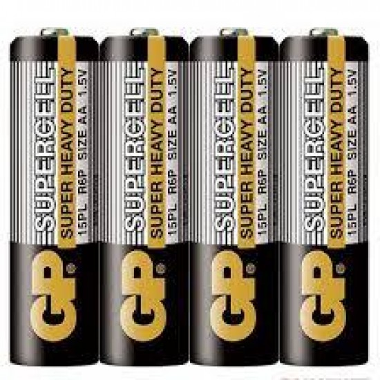 Zinc carbonic zinc battery GP  R6 AA 4 pcs. SUPERCELL 15PL-S4  1.5V