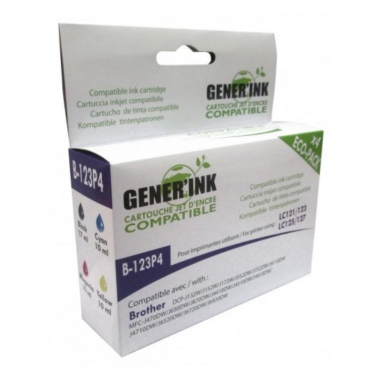 Ink cartridge GENERINK LC121/123/127 BROTHER, Cyan