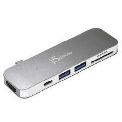 Докинг станция j5create JCD386, USB-C, 1x 4K  HDMI, 1х USB-C, 2xUSB-A, SD micro слот