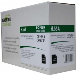 Тонер касета GENERINK CE255A, HP LJ P3015/ MFP M525 /Canon LBP 6750-CRG-724, 6000k, Черен