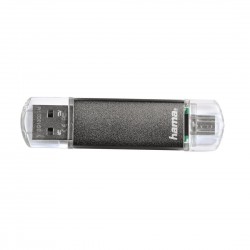 USB памет HAMA Laeta Twin 123926, 64GB, USB2.0, Сив