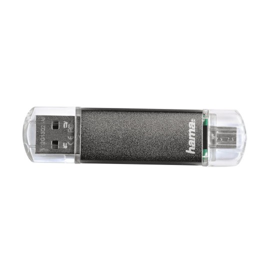 USB stick HAMA Laeta Twin 123926, 64GB, USB2.0, Grey