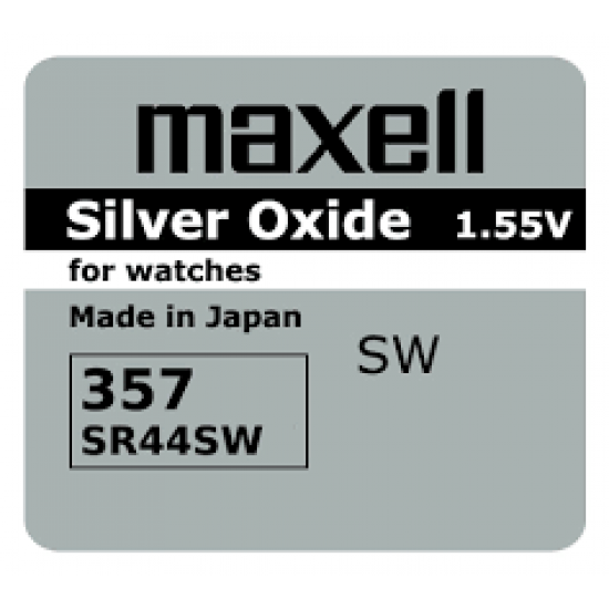 Button Battery Silver MAXELL SR-44 SW /357/ 1.55V