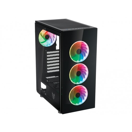 Case FSP CMT340 ARGB Gaming TG ATX, Black