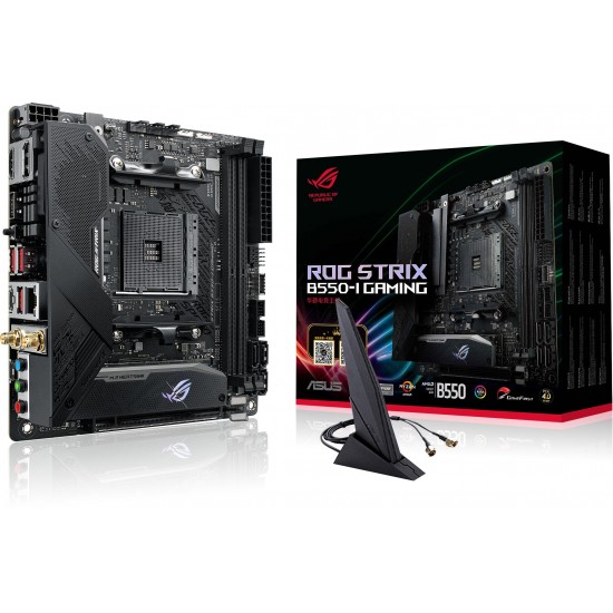 Motherboard ASUS ROG STRIX B550-I GAMING (WI-FI 6) socket AM4, mITX, 2xDDR4, Aura Sync, PCIe 4.0, Dual M.2, 2.5GB Lan