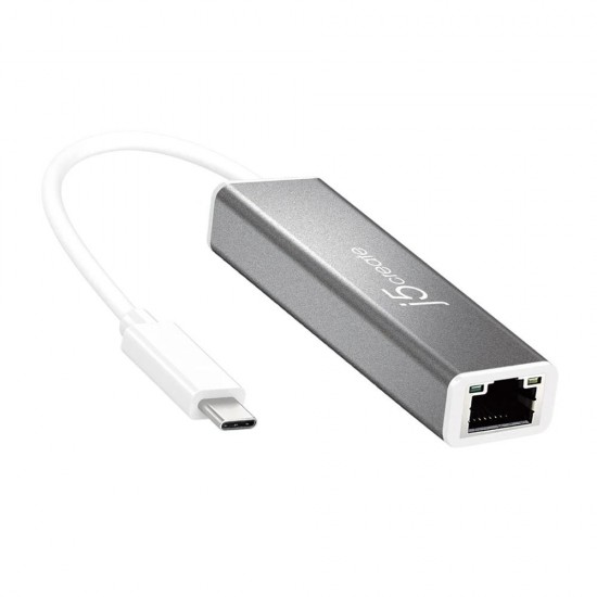 Мрежова карта j5Create JCE133G, Тип USB-C 3.1 Gen1, Gigabit Ethernet, Сив Ethernet Adapter j5Create JCE131, Type-C USB-C 3.1 Gen1, Gigabit Ethernet