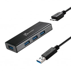 Хъб 4-портов J5 Create JUH340 USB 3.0, 1:4,Черен