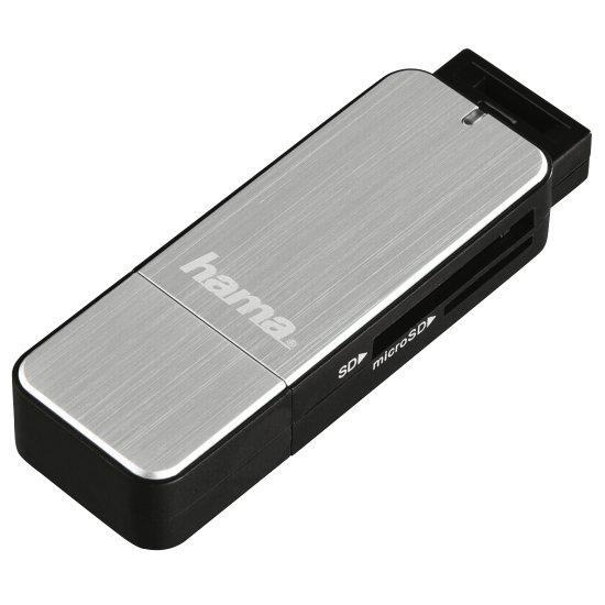 Hama USB 3.0 Card Reader, SD/microSD, silver