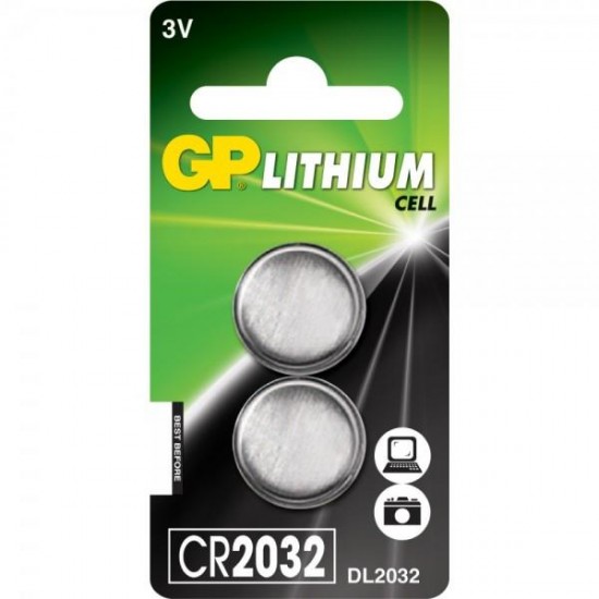 Lithium Button Battery GP  CR2032 3V 2 pcs in blister /price for 1 battery/  GP