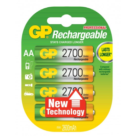 Rechargeable Battery GP R6 AA 2700mAh NiMH 4 бр. GP270AAHC GP