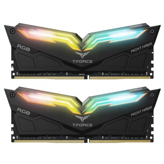 Memory Team Group T-Force NIGHT HAWK RGB DDR4, 16GB(2x8GB), 4000 mhz, CL18-20-20-44, 1.35V, Black