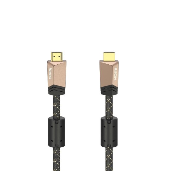 Кабел HAMA Premium, HDMI мъжко - HDMI мъжко, 1.5 м, Ферит, Позлатени конектори Hama Premium HDMI™ cable with Ethernet, plug - plug, ferrite, metal, 1.5 m