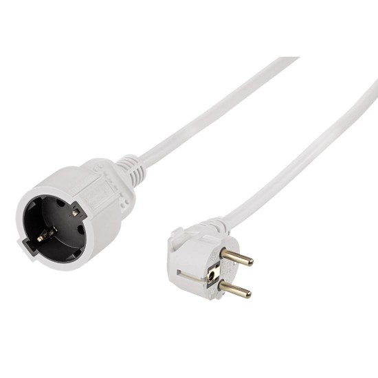 Xavax Extension Cable with Earth Contact, 3 m, white