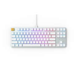 Геймърскa механична клавиатура Glorious White Ice GMMK RGB TKL, Gateron Brown US Layout