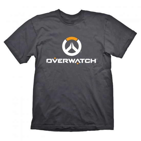 Overwatch T-Shirt "Logo" White/Orange on Grey, Gaya Entertainment, XL