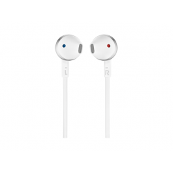 Слушалки тапи JBL T205, Бял/Сребрист