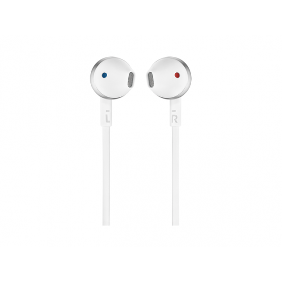 Headphones in-ear JBL T205, White/Silver
