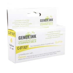 Мастилница GENERINK CANON CLI-571 XL, 11ml, 720k, Canon MG5750/5751/5752/6850/7750, Жълто