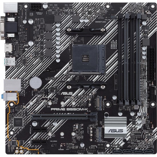 Motherboard ASUS Prime B550M-K socket AM4, 4xDDR4, PCIe 4.0, Dual M.2