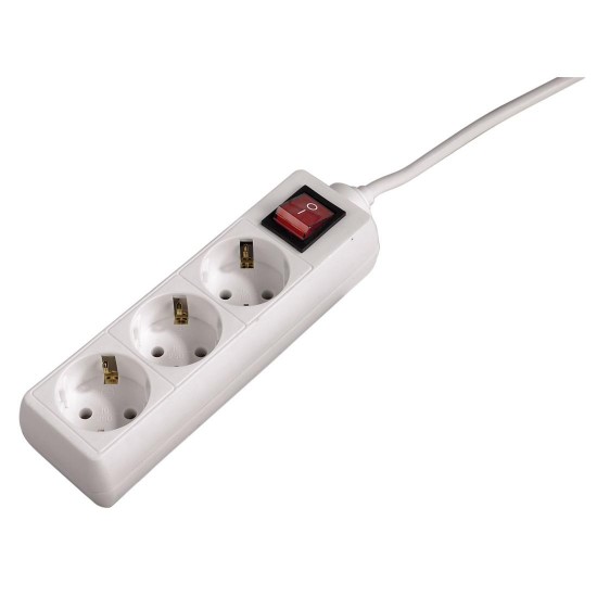 Power Strip HAMA 108815 ,3-Way, with switch, 5 m, white