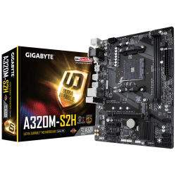 Дънна платка GIGABYTE A320M-S2H, Socket AM4, mATX, 2xDDR4, NVME