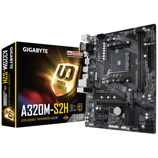 Motherboard GIGABYTE A320M-S2H, Socket AM4, mATX, 2xDDR4, NVME