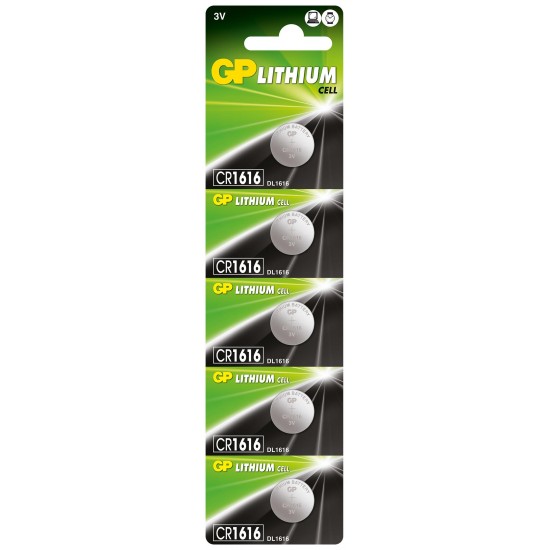 Lithium Button Battery GP CR1616 3V 5 pcs in blister /price for 1 battery/  GP