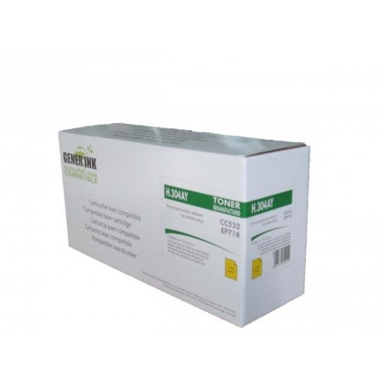 Toner Cartridge GENERINK CC532/EP718, HP /CANON, Yellow