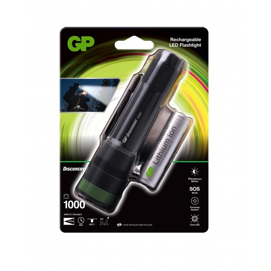 Torch RECHARGEABLE  GP BATTERIES  Discovery  LED CR42  1000 lumens