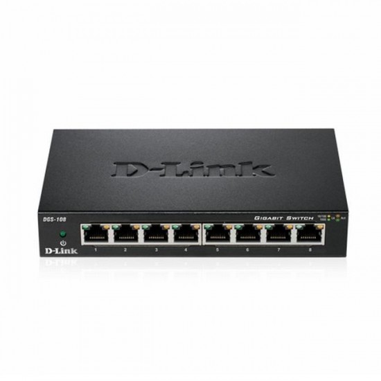 Switch D-Link DGS-108/E, 8 ports, 10/100/1000, Gigabit, metal