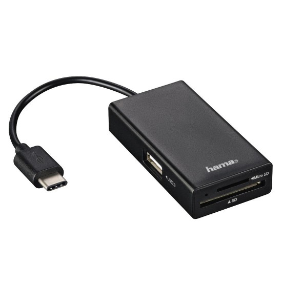 Hama USB 2.0 Type-C Hub / Card Reader for Smartphone / Tablet / Notebook / PC