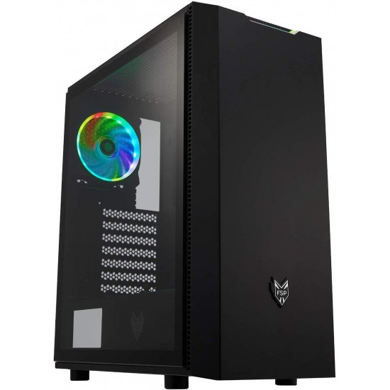 Case FSP CMT350 ARGB Gaming TG ATX, Black